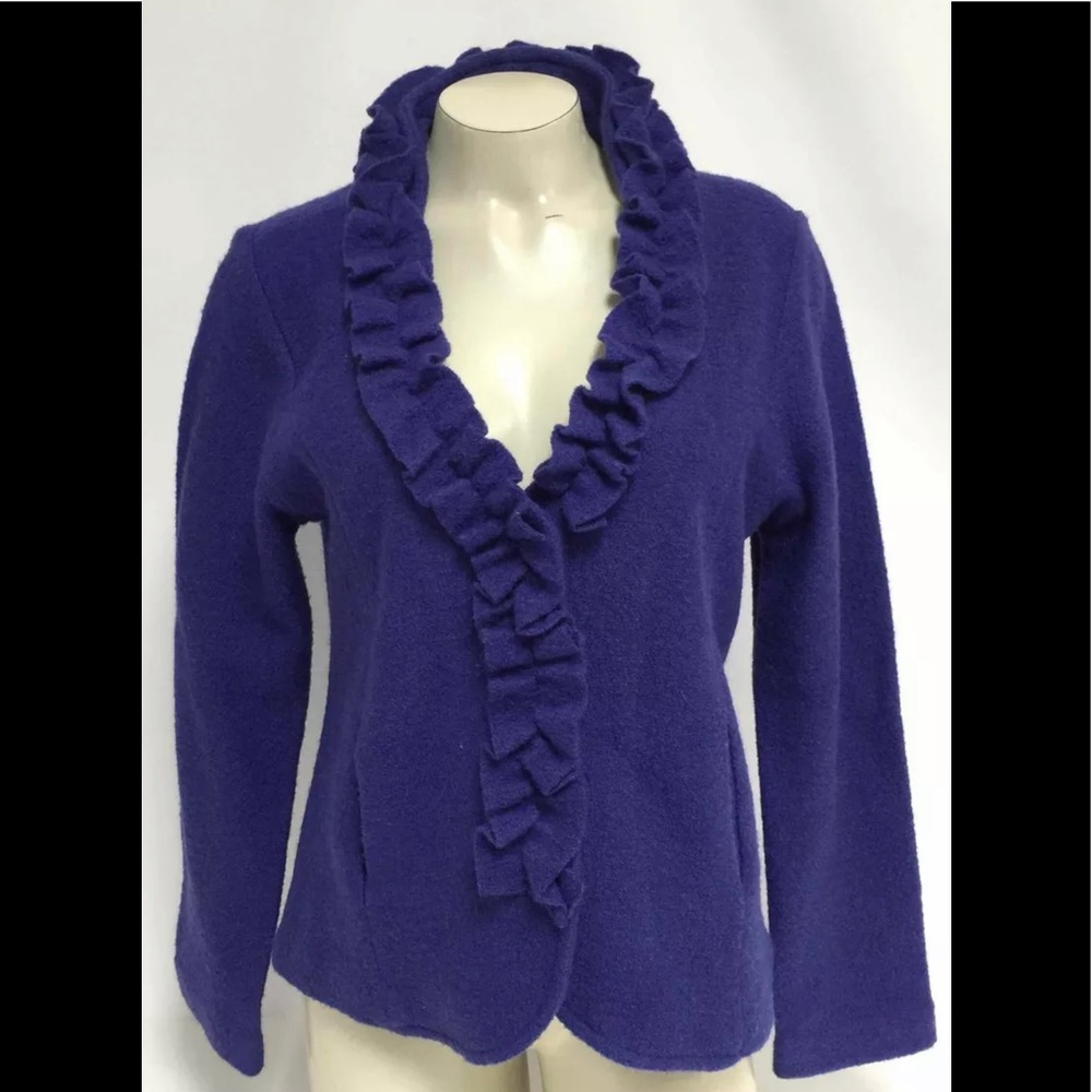 NTCO Nomadic Traders Jacket. Size S. Boiled Wool. Snap Closure. Purple.